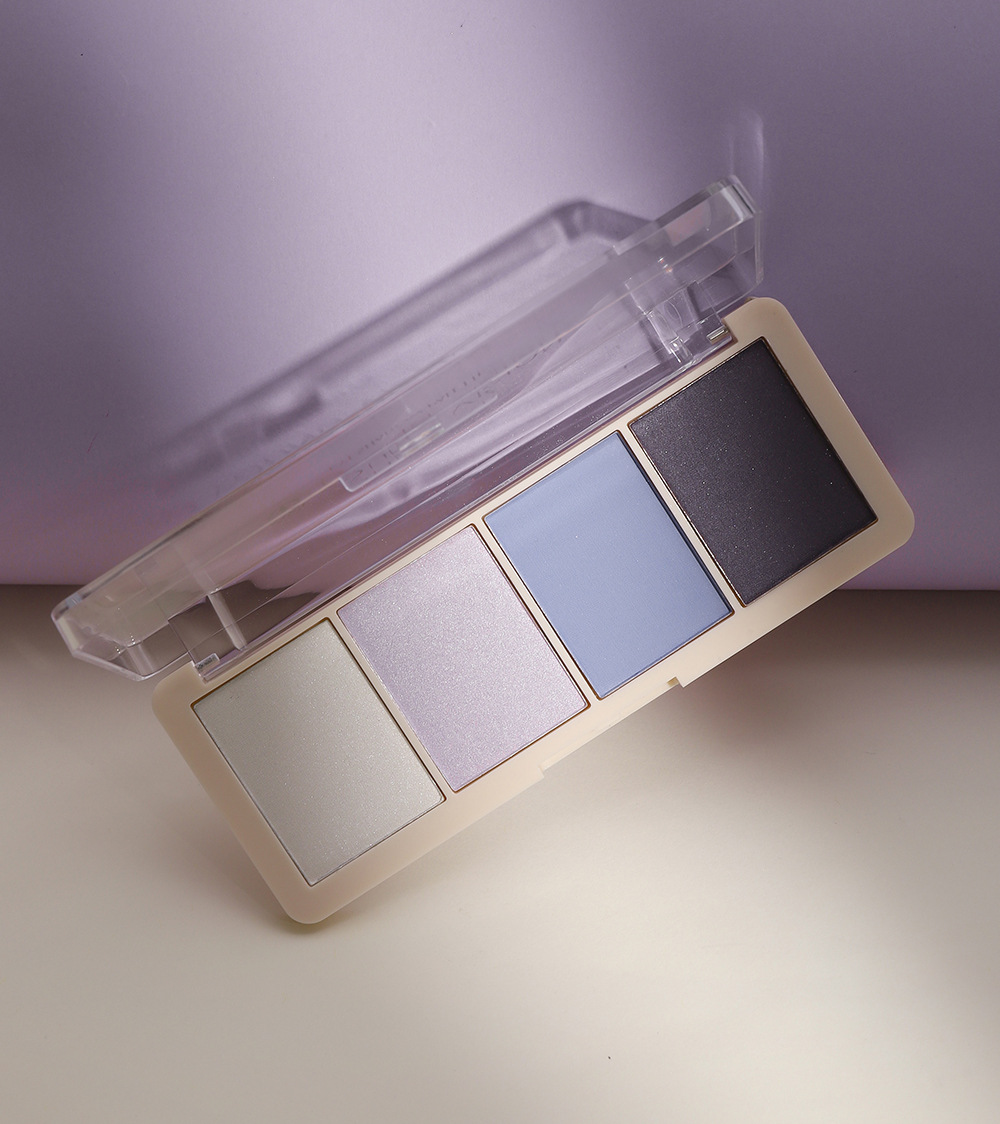 YOUNG VISION Four-color Eyeshadow Set: A daily light makeup eyeshadow palette with multiple pearlescent, matte and glossy tones undefined