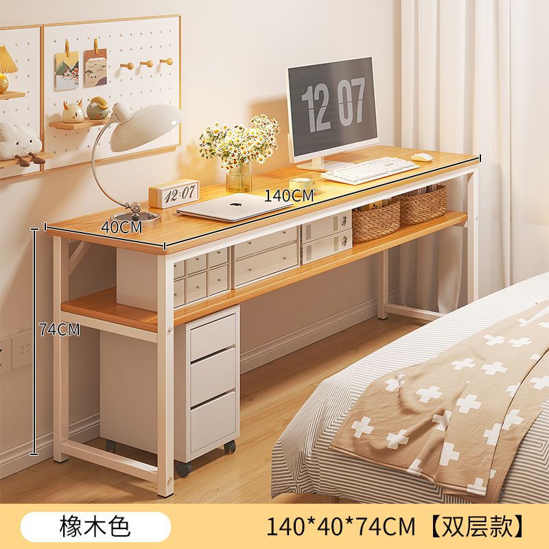 Escritorio de computadora, dormitorio de escritorio, escritorio de oficina en el hogar, escritorio largo, apartamento pequeño, estrecho contra la pared, escritorio de estudiante, estudio