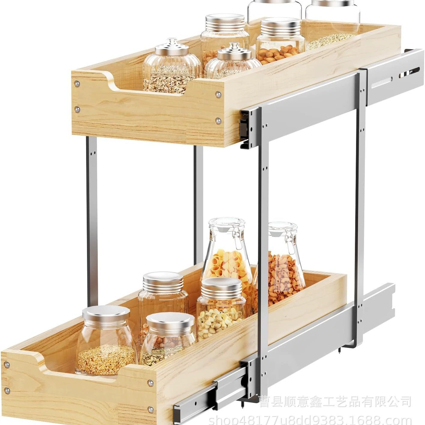 Стеллаж для хранения из цельного дерева регулируемая стойка для хранения посуды кухонная стойка двухслойная стойка для хранения кастрюль и мисок твердая древесина настольное хранилище