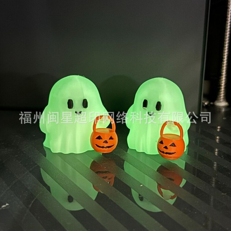 跨境万圣节小幽灵摆件创意家居装饰可爱幽灵桌面小摆件3D打印工艺|undefined