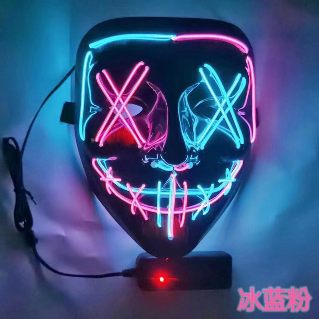 Europea y Americana transfronteriza LED de Halloween negro V vendetta Máscara Luminosa hecho a mano al por mayor de La Danza del Fantasma Máscara de Luz Fría