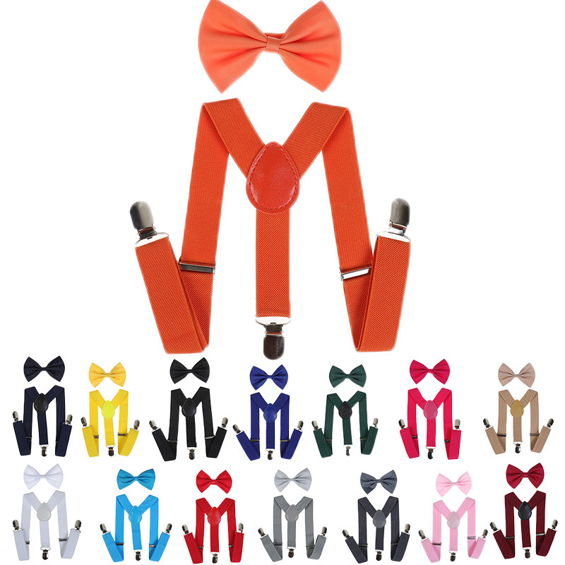 Niños y niñas universal rojo 3-clip en forma de Y traje de arco de la Liga de los niños pantalones accesorios bebé conjunto de dos piezas