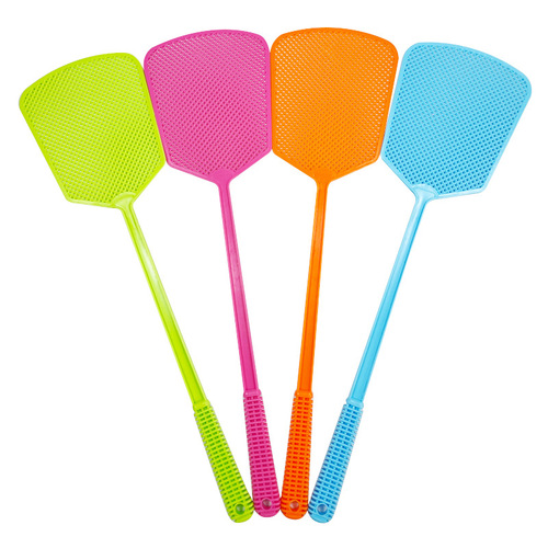 Plastic new material fly swatter wholesale household durable thickened and long handle large manual durable fly killing mosquito swatter