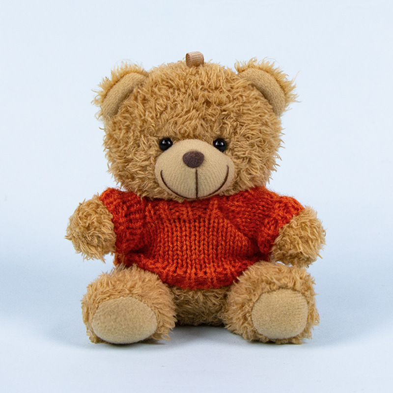 Lindo osito llavero colgante regalo creativo muñecas de peluche vestidas osito de peluche colgante de mochilas escolares para parejas