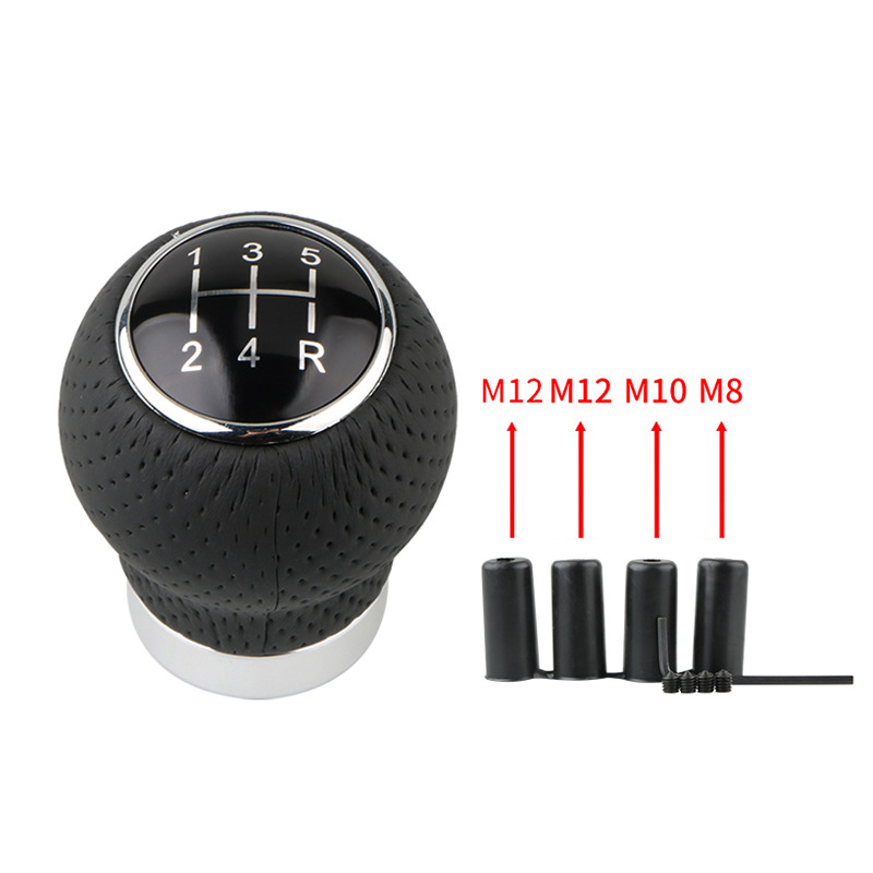 Modificación del coche con cabeza de cambio de marchas cuero colgando cabeza de cambio palanca de cambio Manual 5 engranaje mano onda redonda cabeza de cambio