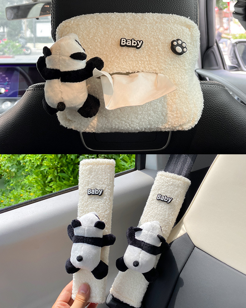 Caja de toallas para automóviles lindas muñecas de dibujos animados red panda rojo toallas para automóviles alquileres de automóviles interior caja de toallas para sombrillas