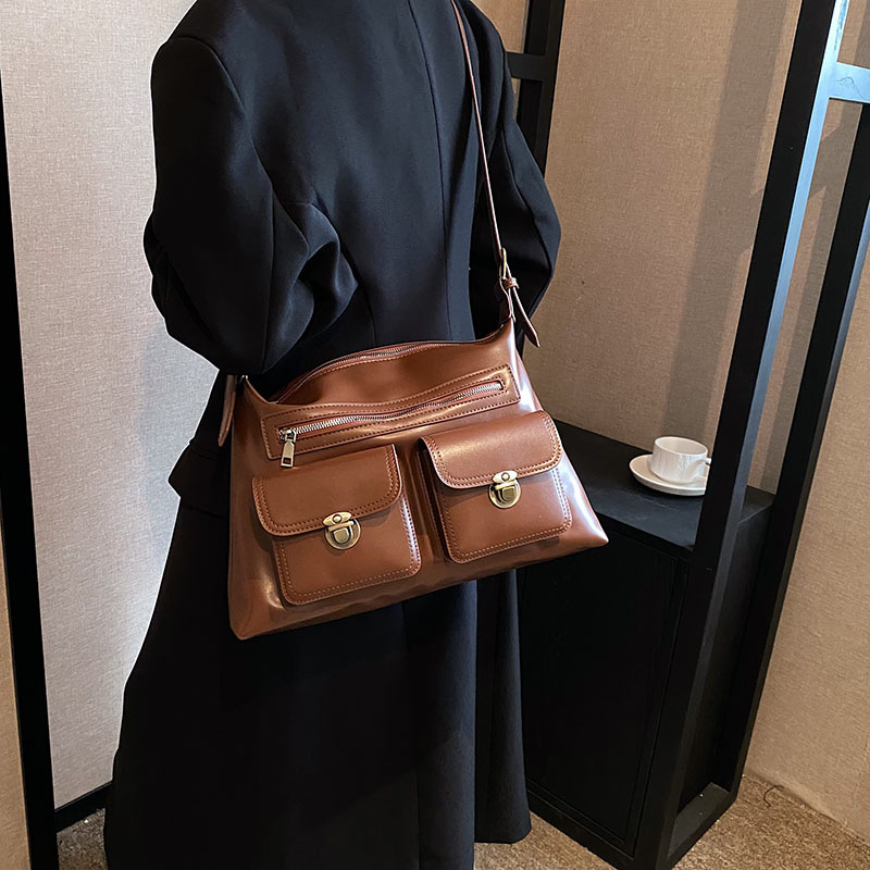 Cross-border 2026 nuevo bolso de moda de primavera PU bolso de bolsillo de mujer bolso retrógrado bolso de hombro