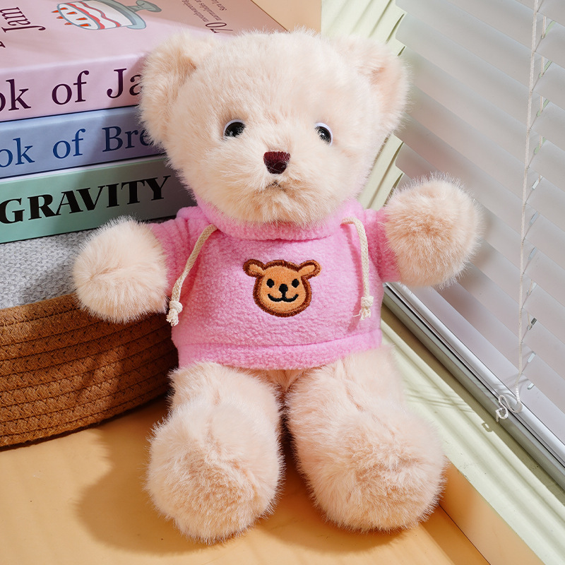 Doble párpado oso de peluche máquina de agarre muñeca visón terciopelo abrazo oso muñeca regalo corporativo juguete de peluche logo