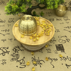 純黃銅百福銅缸擺件小米缸煙灰缸小擺件銅器工藝品精雕百福缸