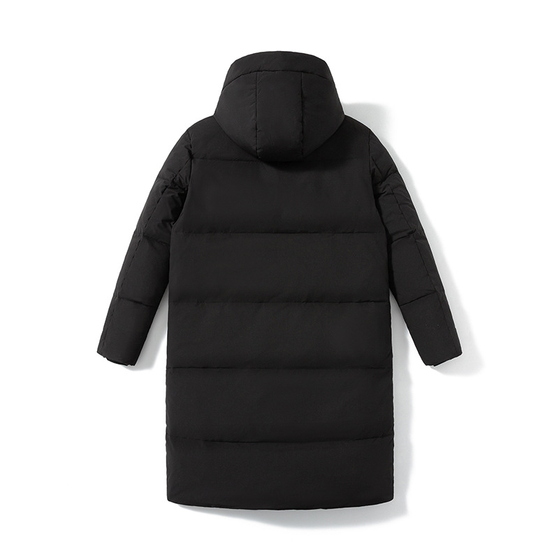 Invierno transfronterizo de tamaño medio largo plumón chaqueta de invierno hombre blanco chaqueta de invierno suelta chaqueta caliente con capuchón