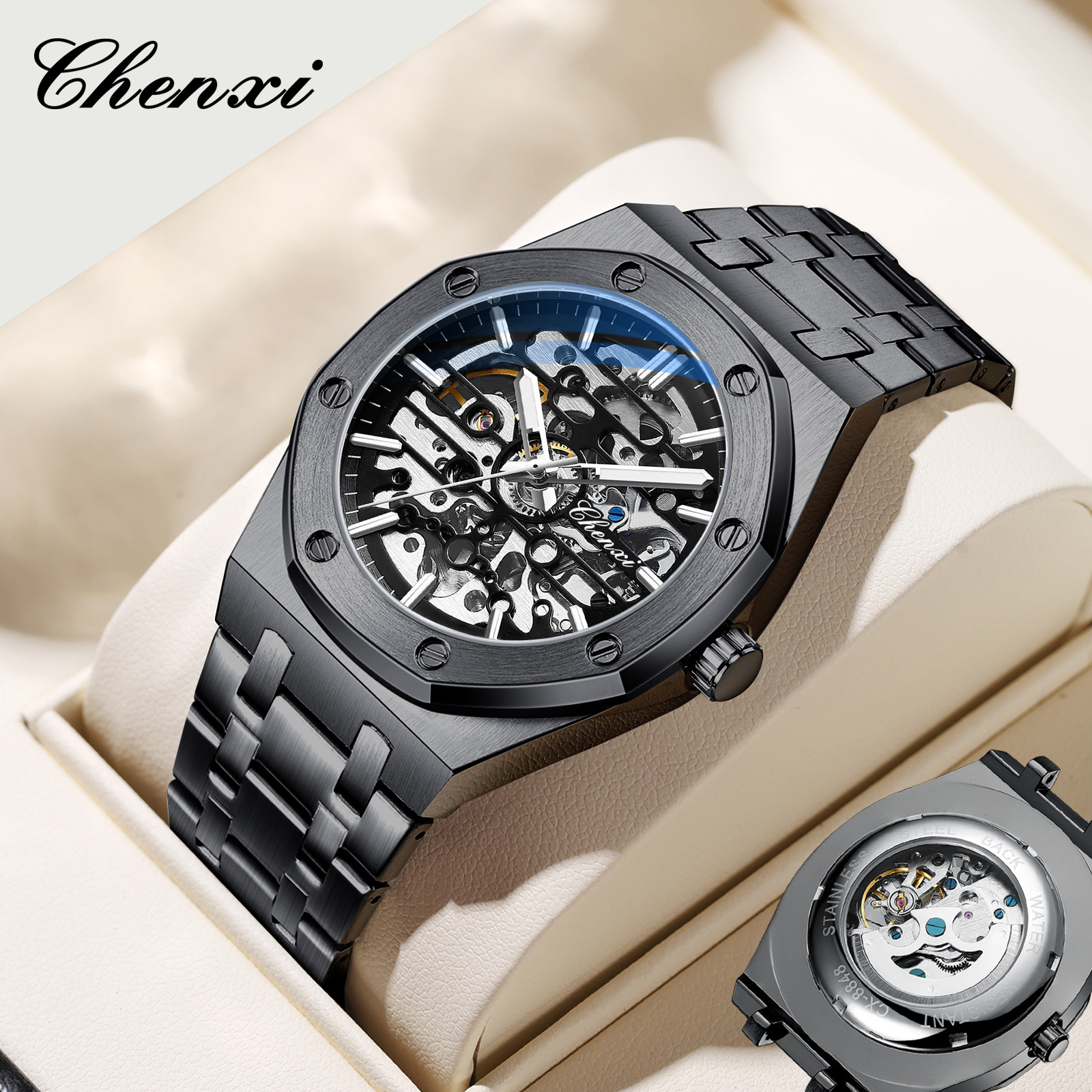 Chenxi Douyin Popular Mechanical Watch Men's Mechanical High-End Hollow Fully Automatic Mechanical Watch Men's Watch Men's Watch