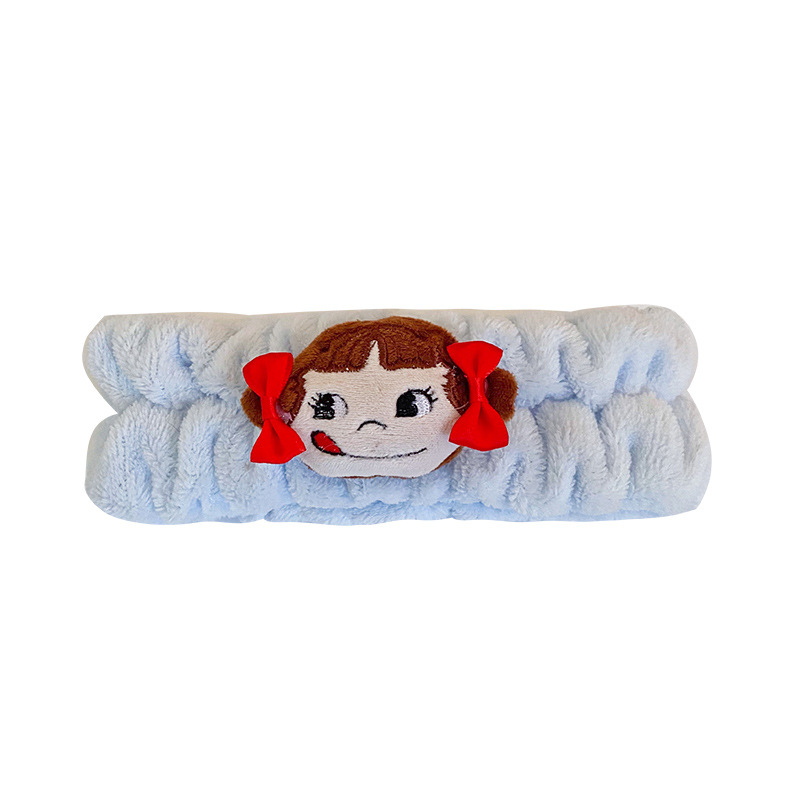 Coreano de dibujos animados niña felpa muñeca pelo banda cara lavado diadema coral terciopelo lindo diadema fábrica suministro directo accesorios para el cabello