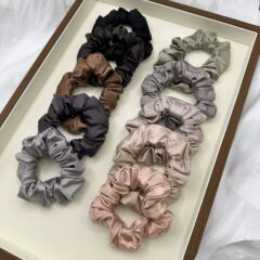 高级丝滑缎面褶皱小肠发圈女高弹力扎马尾耐用橡皮筋发绳头绳发饰