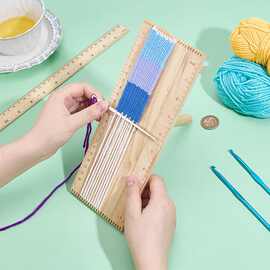 木质儿童简易织布机 幼儿园手工毛线编织材料玩具diy小号木质织布