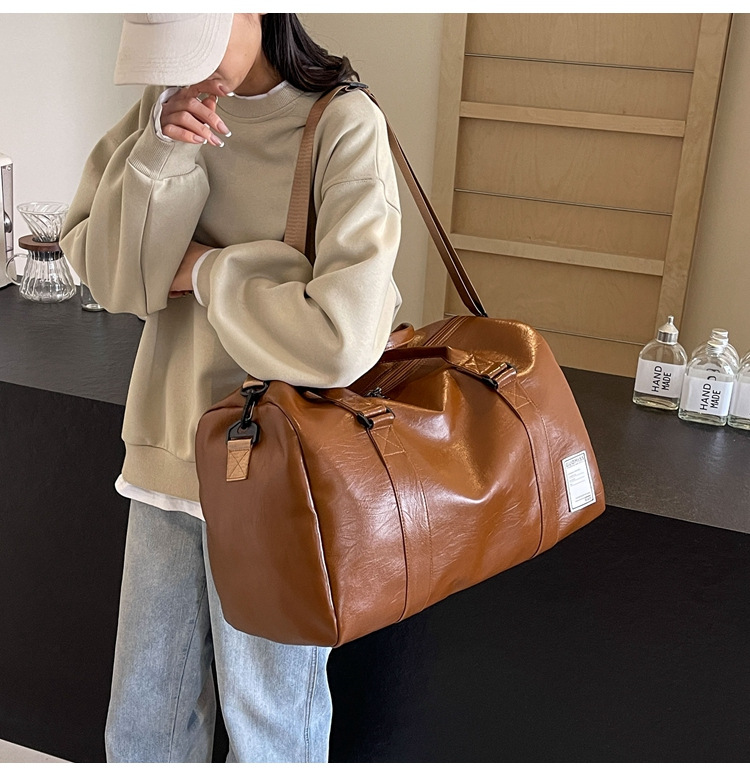 Men's high-end travel bag, large-capacity sports and fitness bag, women's leather travel clothes, luggage bag for men undefined