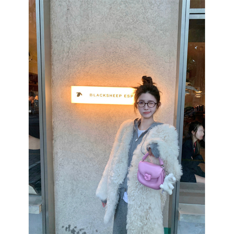 Teddy Curly Lazy Design Sweet Fur Integrated Thick Fur Coat Women's Fur Coat Autumn and Winter