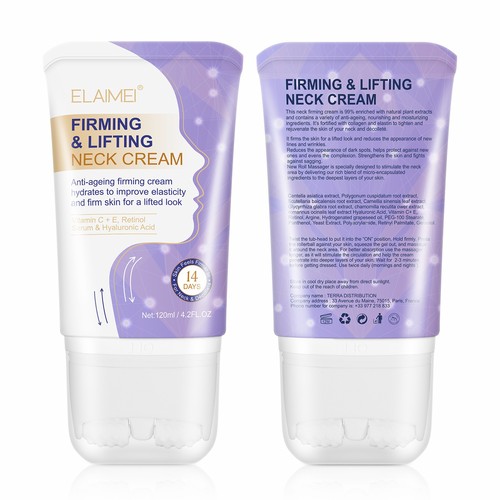 ELAIMEI Elastic Firming Neck Cream Double Roller V-shaped Neck Beauty Cream Diminishes Neck Lines Lifts and Firms Neck Lines Neck Cream