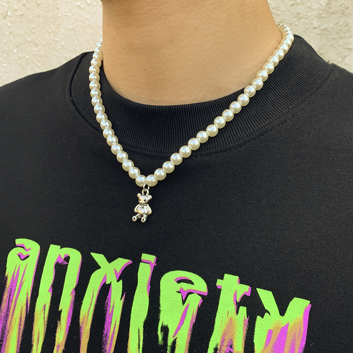 Simple Style Bear Imitation Pearl Alloy Beaded Necklace