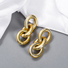 Golden acrylic fashionable trend metal chain, earrings, European style, simple and elegant design