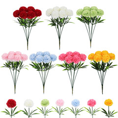 仿真花单支球菊乒乓球花婚庆场景布置绢花葱球装饰摆件人造花批发