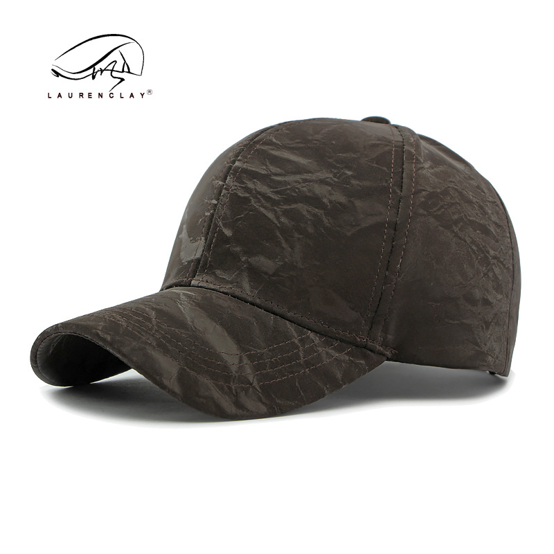 Estilo coreano de moda de primavera y otoño nuevo cepillado pu cuero duro superior gorra de béisbol hombres y mujeres casual todo partido sol-prueba casquillo hombres