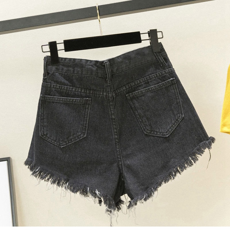 Women's High-Waisted Denim Shorts Spring/Summer Ripped Versatile Slimming Frayed Edges Korean Style Wide Leg Pants Hot Shorts_ecoleips.com