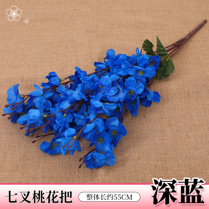 Simulación de ramas de flor de durazno, ramas de flor de ciruelo de cera falsa, flores de cerezo, flores de plástico, flores falsas, arreglos florales de piso, decoración de árboles de paisaje
