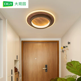 过道灯走廊灯具现代简约入户玄关阳台灯胡桃木led吸顶灯L263