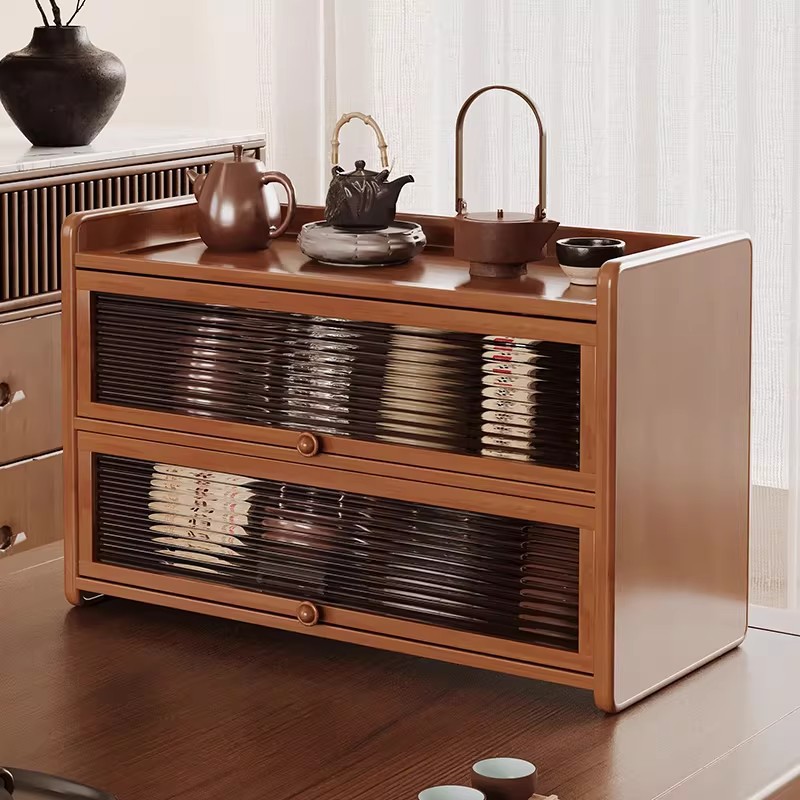 Desktop Display Rack for Small Tea Cups and Tea Sets, Storage Shelf for Tea Table, Multi-Layer Display Stand for Purple Clay Teapots