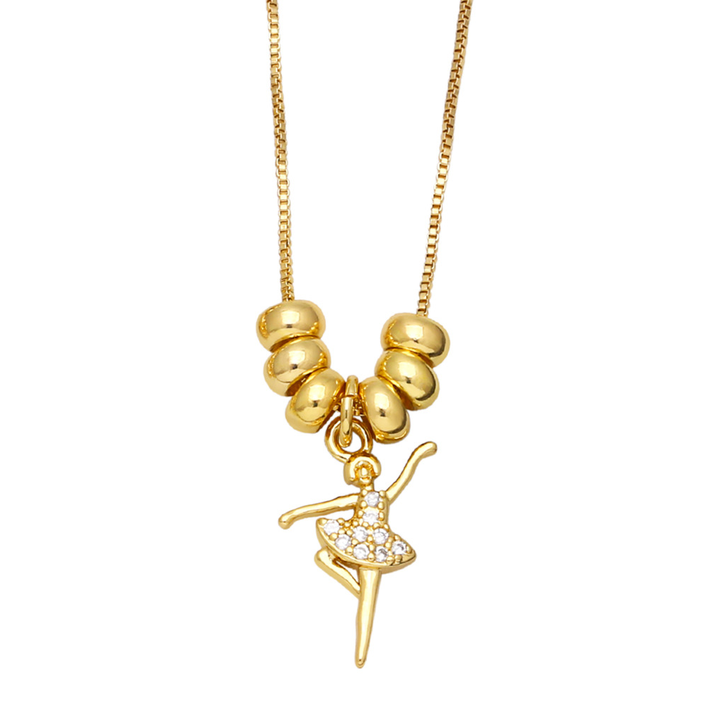 Fashion Simple Cactus Heart Shaped Bear Pendant Clavicle Chain Female