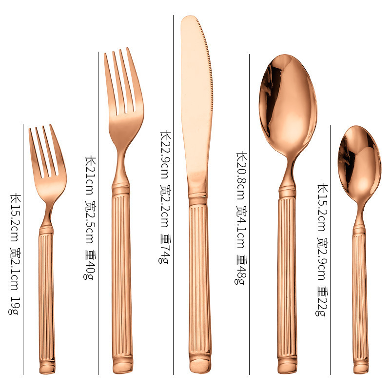OZON conjunto de cubiertos de columna romana 6 piezas principales espejo pulido cubiertos de hotel cuchillo de comida occidental tenedor cuchara cuchillo de filete