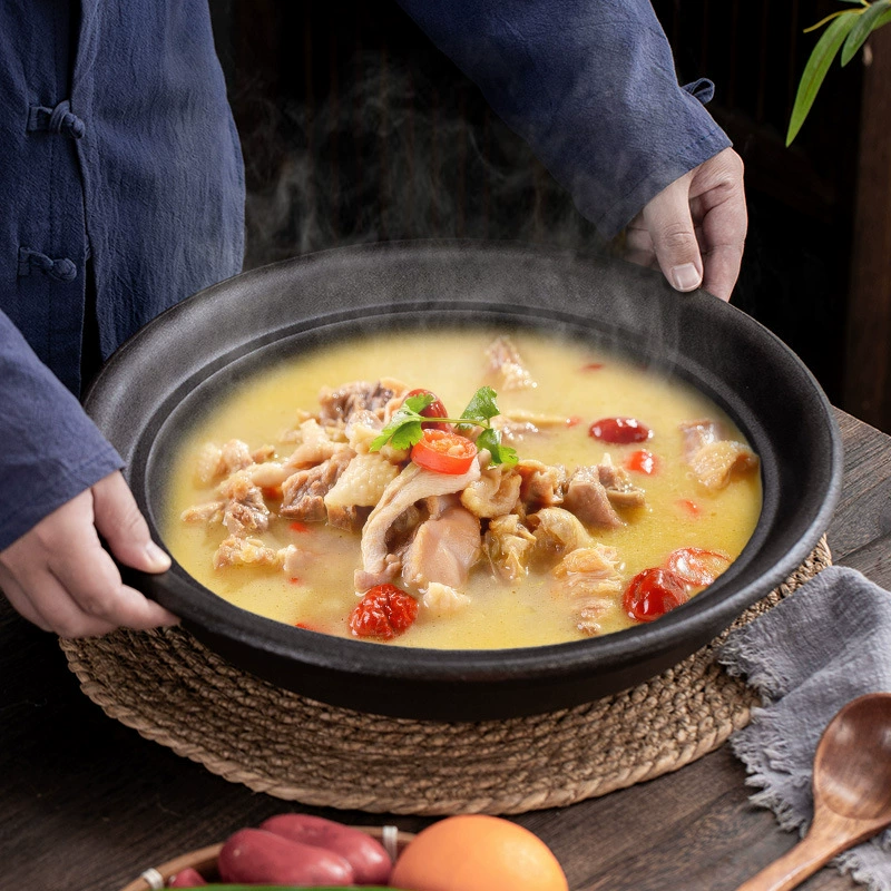 溪燃古韵 Heat-resistant casserole household ocean pot commercial turtle pot dry-fired non-cracking ceramic casserole
