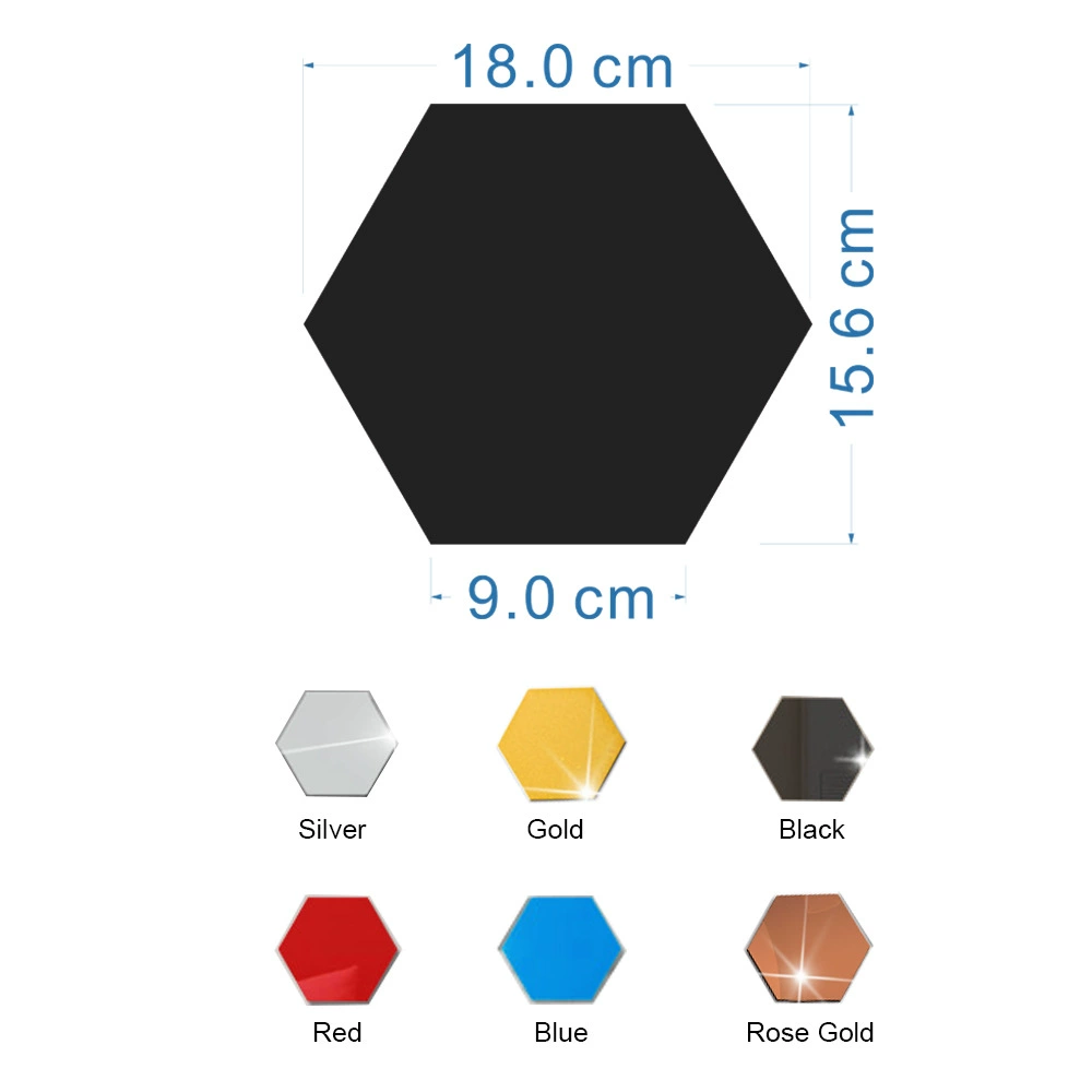 Acrylic 3D Self-Adhesive Wall Mirror, Waterproof, 12-Piece Set, Multiple Sizes