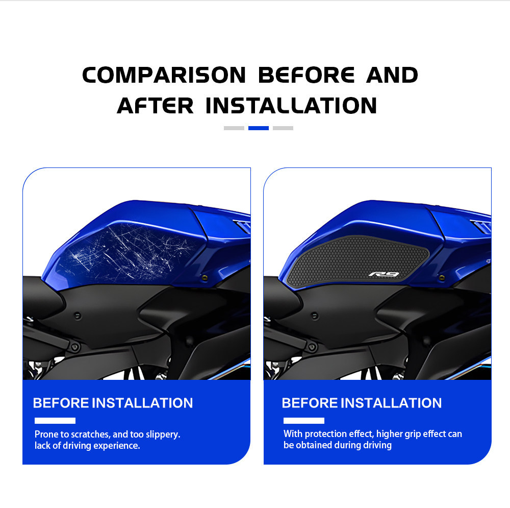 Suitable for Yamaha Yzf-R925 Fuel Tank Sticker R9 Motorcycle Modified Rubber Sticker Fuel Tank Anti-Slip Protective Pad