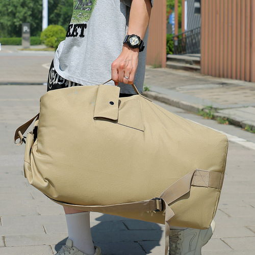 Freemotion Outdoor Men and Women Tactical Backpack Canvas Dual-Shoulder Backpack Bucket Bag Travel Bag Urban Backpack