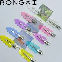 6cm云朵树形无痕发夹奶油胶配件手工diy材料侧边夹发夹头饰刘海夹