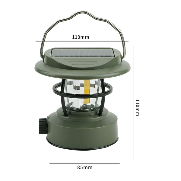 For camping, solar-powered, small, green
