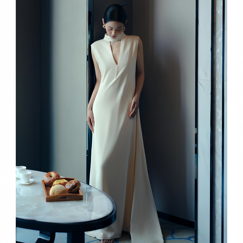Light Wedding Dress, French Simple Travel Photography Dressing Gown, Light Luxury, Engagement Dress, Niche High-End Banquet, Bride's Certificate Light Wedding Dress, French Simple Travel Photography Dressing Gown, Light Luxury, Engagement Dress, Niche High-End Banquet, Bride's Certificate