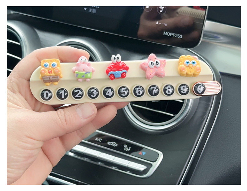 Car Temporary Parking New Mobile Phone Number Plate Car Cute Cartoon Aromatherapy Creative Move Inside Parking Ornaments