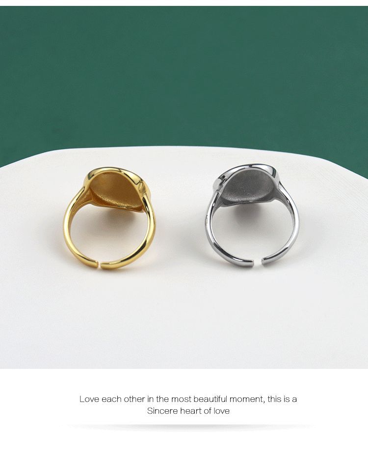 Korean Style Glossy Index Finger Ring 2021 New Oval Ins Simple Fashion Personalized Opening Ring Bracelet display picture 12