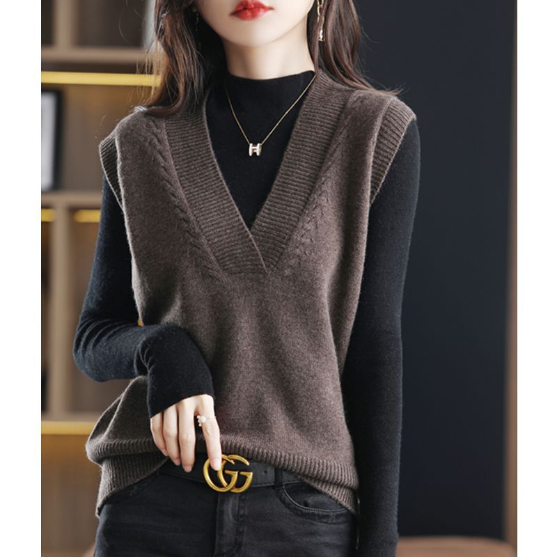 Chaleco de punto las mujeres suéter principios primavera y otoño 2024 nuevas apiladas cardigan coat top image 3