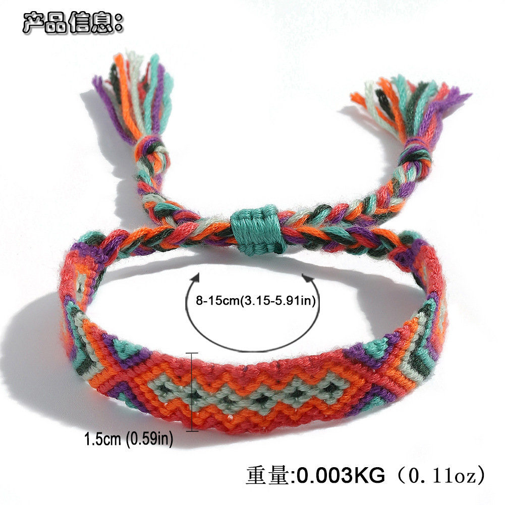 Fashion Colorful Knotted Fabric Bracelet Wholesale display picture 1