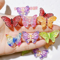 樹脂部品卸売りdiyアクセサリー手作り材料靴花コップにクリームゴムを貼る子供の頭飾りカラー蝶