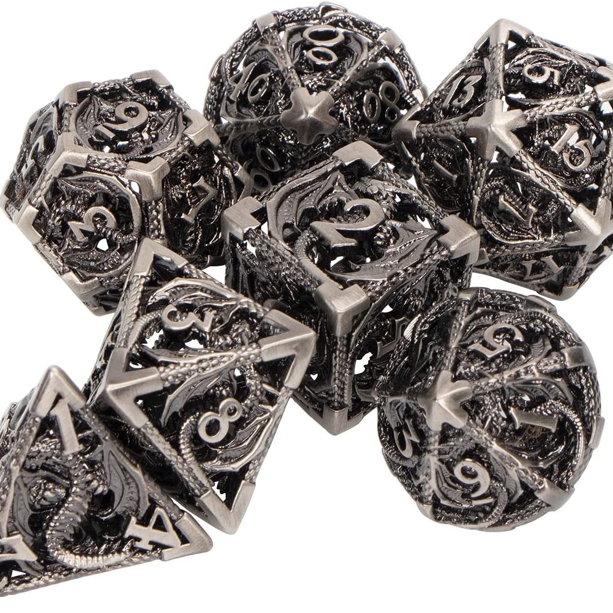 Kesulu metal hueco dragón Dados DND dragón y ciudad subterránea corriendo grupo juego de mesa multi-Cara dados digitales al por mayor D20