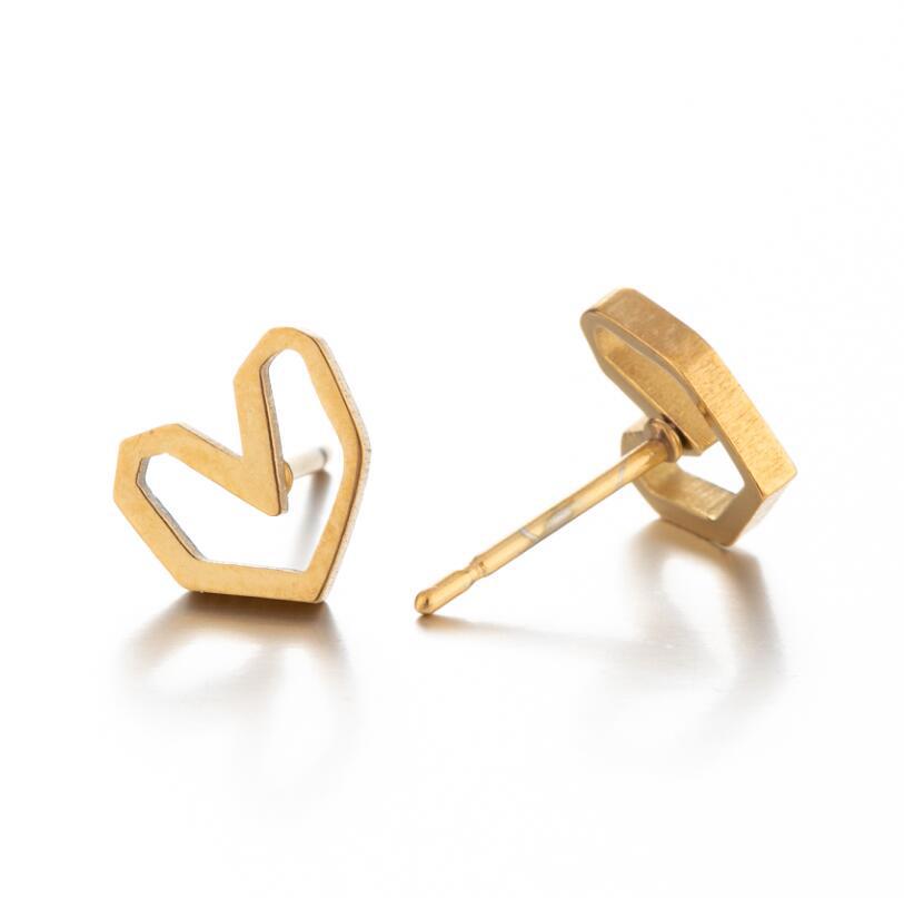 Fashion Heart Shape Stainless Steel Ear Studs 1 Pair display picture 5