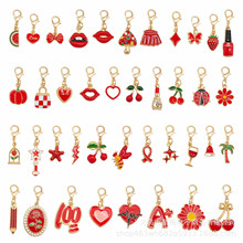 跨境热销网红ins风红色滴油挂件鞋扣箱包装饰DIY配件多用途挂饰