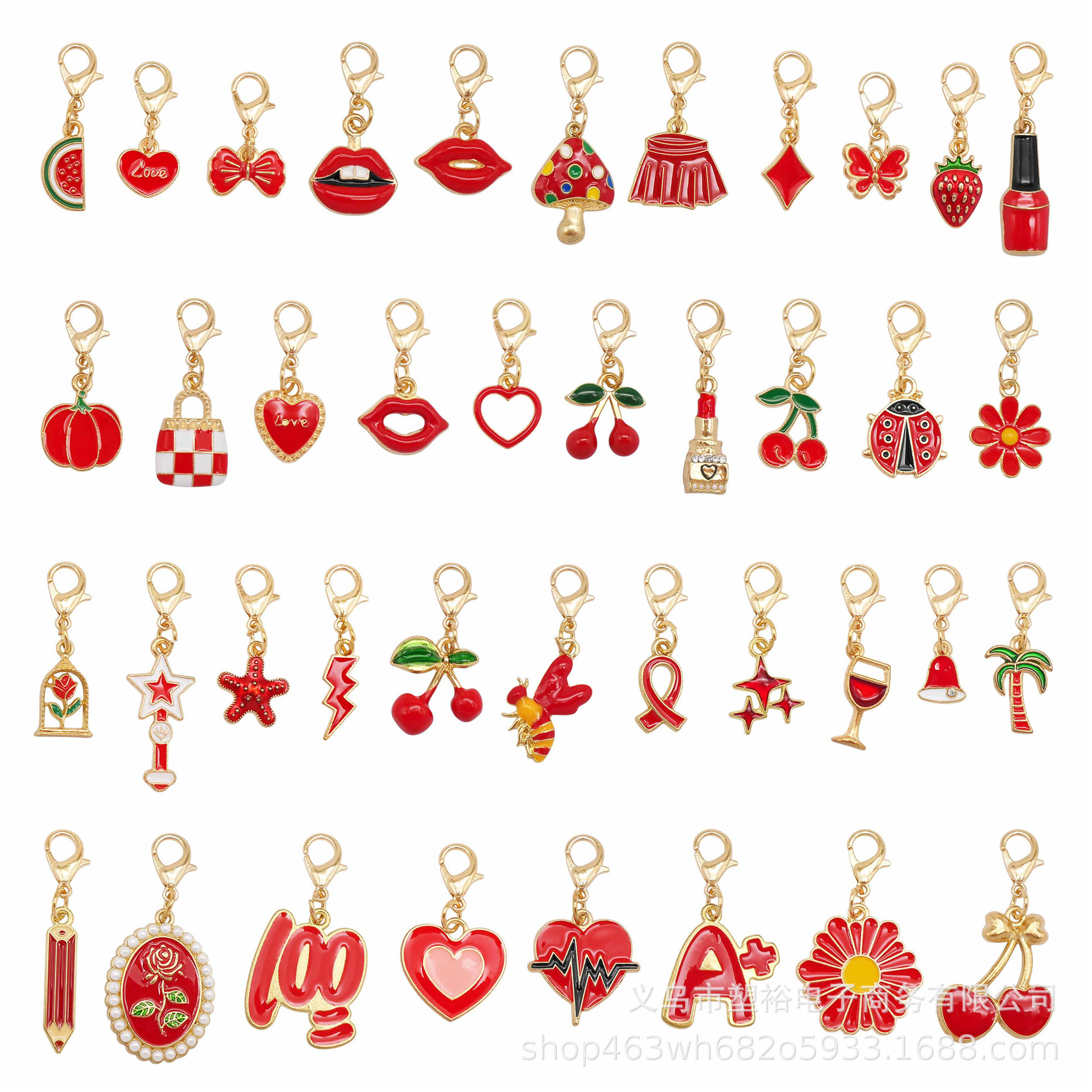 网红ins风红色滴油挂件吊饰 DIY手工配件 鞋扣装饰 箱包挂件