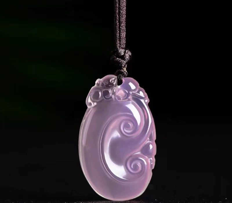 Fuchsia organic pendant, agate protective amulet, buckle, ice imitation