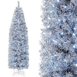 Luxurious Black and White Gorgeous Christmas Tree with Led Lights Pvc Automatic Tree Multi-Scene Classy Restaurant Hotel Decoration
