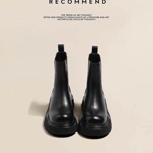 Thick sole, height-increasing, super popular Martin ankle boots, children's British style, autumn new Chelsea single boots